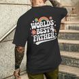 Words Best Father Pink Father’S Day メンズTシャツ バックプリント 彼への贈り物