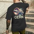 Cern 大型ハドロン衝突型加速器 レトロ素粒子物理空間 メンズTシャツ バックプリント 彼への贈り物