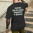 Coxinha Pao De Queijo Brigadeiro & Guarana ブラジル料理 メンズTシャツ バックプリント 彼への贈り物