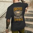 The Craziest Bikers Are Born 1961 Motorcycle 62Th Birthday メンズTシャツ バックプリント 彼への贈り物