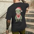Cute Christmas Velociraptor Santa Raptor Dinosaur Tank Top Men's Back Print T-Shirt Gifts for Him