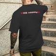 Die Happy Chwarz Cartoon Klein Kurzarm Klassisch Baumwolle T-Shirt mit Rückendruck Geschenke für Ihn
