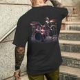Drums ドラマーバンド ドラムセット ドラムセット メンズTシャツ バックプリント 彼への贈り物
