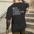 Eatleep House Music リピート Edm Lover Djハウスミュージック メンズTシャツ バックプリント 彼への贈り物