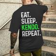 Eatleep Kendo Repeat 面白い格闘技コンバット メンズTシャツ バックプリント 彼への贈り物