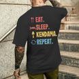 Eatleep けん玉リピート メンズTシャツ バックプリント 彼への贈り物