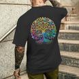 Full Foliage Tree Of Life 葉がいっぱいのレインボー生命の木 メンズTシャツ バックプリント 彼への贈り物