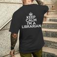 Librarian Keep Calm I'm A Librarian メンズTシャツ バックプリント 彼への贈り物