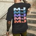 Modern Repeated Text Mj メンズTシャツ バックプリント 彼への贈り物