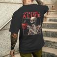 kulltaying Alive スケルトン ドリンクコーヒー メンズTシャツ バックプリント 彼への贈り物