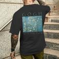 Gogh With The Flow アーモンドブロッサム ヴァン・ゴッホの絵画 メンズTシャツ バックプリント 彼への贈り物
