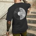 Half Mooninyl Record – Music Lover Lunar Graphic メンズTシャツ バックプリント 彼への贈り物