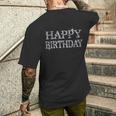 Happy Birthday ハッピーバースデー【ダイヤモンドip フォント】お誕生日 キラキラ 面白い メンズTシャツ バックプリント 彼への贈り物