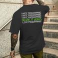 I Hate Programming It Works I Love Programming メンズTシャツ バックプリント 彼への贈り物