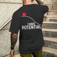 I Have Potential おもしろサイエンス物理ポテンシャルエネルギーギフト メンズTシャツ バックプリント 彼への贈り物