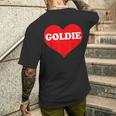I Heart Goldie I Love Goldie カスタマイズ可 メンズTシャツ バックプリント 彼への贈り物