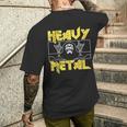 Heavy Metal Death Rock Keleton Horns Up ヘヴィメタル メンズTシャツ バックプリント 彼への贈り物