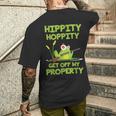 Hippity Hoppity Get Off My Property 面白いカエルミームギフト メンズTシャツ バックプリント 彼への贈り物