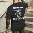 Humoristique Antiocial Humour J'aime Pas Les Gens T-shirt imprimé au dos Cadeaux pour lui