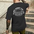 Hungry For Life 賢いハンバーガーデザイン メンズTシャツ バックプリント 彼への贈り物