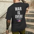 If You Want It War Is Over 反戦アメリカ国旗抗議 メンズTシャツ バックプリント 彼への贈り物