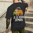 Je Peux Pas J'ai La Flemme Cadeau Rigolo Humour Paresseux T-shirt imprimé au dos Cadeaux pour lui