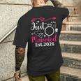 Just Married 2026 Couple Lune De Miel Amoureux De Fiancée T-shirt imprimé au dos Cadeaux pour lui