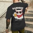 Kanreki 還暦 60歳 記念 猫 サングラス ビール 大人のユーモア メンズTシャツ バックプリント 彼への贈り物