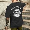 Karl Marx Told Youo 共産主義社会主義マルクス主義 メンズTシャツ バックプリント 彼への贈り物