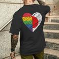 Lgbtq Japan ゲイプライド ハート ゲイとレズビアンの愛 Lgbt メンズTシャツ バックプリント 彼への贈り物