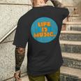 Life Is Music メンズTシャツ バックプリント 彼への贈り物