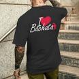 I Love Bachata Latin America ドミニカダンスレッスン メンズTシャツ バックプリント 彼への贈り物