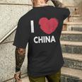I Love China I Love China デザイン メンズTシャツ バックプリント 彼への贈り物