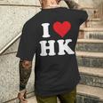 I Love Hk Initials I Heart HK First Last Name H K メンズTシャツ バックプリント 彼への贈り物