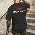 I Love Honest 私は愛する Honest メンズTシャツ バックプリント 彼への贈り物