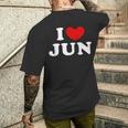 I Love Jun 私は愛する Jun メンズTシャツ バックプリント 彼への贈り物