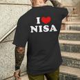 I Love Nisa 私は愛する Nisa メンズTシャツ バックプリント 彼への贈り物