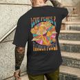 Love Peace ヒッピーコスチューム 60年代 70年代 フラワーフェスティバル衣装 メンズTシャツ バックプリント 彼への贈り物