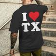 I Love Tx Initials I Heart TX First Last NameX メンズTシャツ バックプリント 彼への贈り物