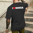I Love ハート Korea メンズTシャツ バックプリント 彼への贈り物