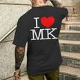 I Love ハート Mk メンズTシャツ バックプリント 彼への贈り物