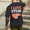 I Loveteak おもしろステーキ バーベキューグリルステーキ メンズTシャツ バックプリント 彼への贈り物