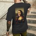 Mona Lisa チューインガム レオナルド・ダ・ヴィンチ ジョコンダ イタリアアート メンズTシャツ バックプリント 彼への贈り物