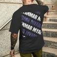 Myanmarカモ柄パープルカモフラージュ メンズTシャツ バックプリント 彼への贈り物