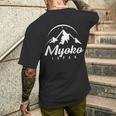 Myoko Japan スキーリゾート スキー スノーボード メンズTシャツ バックプリント 彼への贈り物
