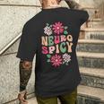 Neurospicy レトロフラワー メンズTシャツ バックプリント 彼への贈り物