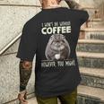 Pallas Catコーヒー愛好家のための朝の不満 マヌルネコ 長袖tシャツ メンズTシャツ バックプリント 彼への贈り物