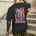 Pit-Bull Usa 愛国的な犬服 アメリカ国旗 メンズ メンズTシャツ バックプリント 彼への贈り物