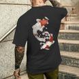 Poisson Koï Japonais Et Fleurs De Cerisier À Deux Côtés T-shirt imprimé au dos Cadeaux pour lui