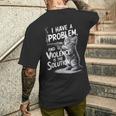 Problem Cat I Have A Problem Edgy Cat メンズTシャツ バックプリント 彼への贈り物